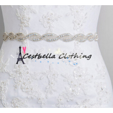 2016 Venta popular único diseño elegante Rhinestone cristal Applique Banding perla de encaje de cuentas recorte nupcial del cinturón de novia
